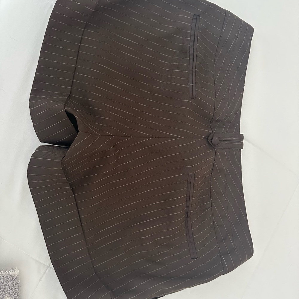 Brown Pinstripe Women's Shorts